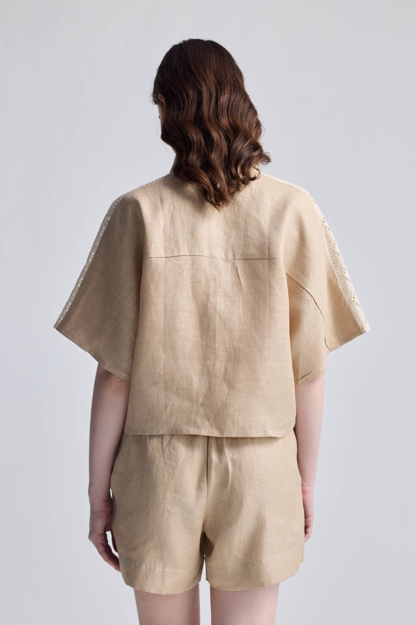 Drawstring Shorts in Neutral Beige - Purely Goods