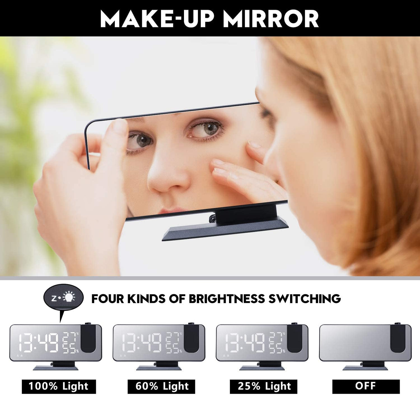 LED Projection Digital Alarm Clock Phone Charger - Purely Goods