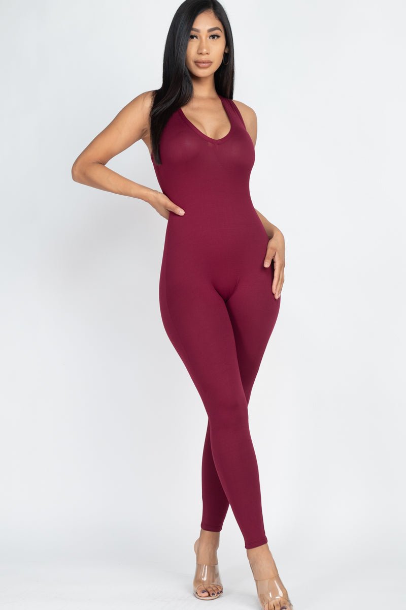 Racer Back Bodycon Jumpsuit (CAPELLA) - Purely Goods