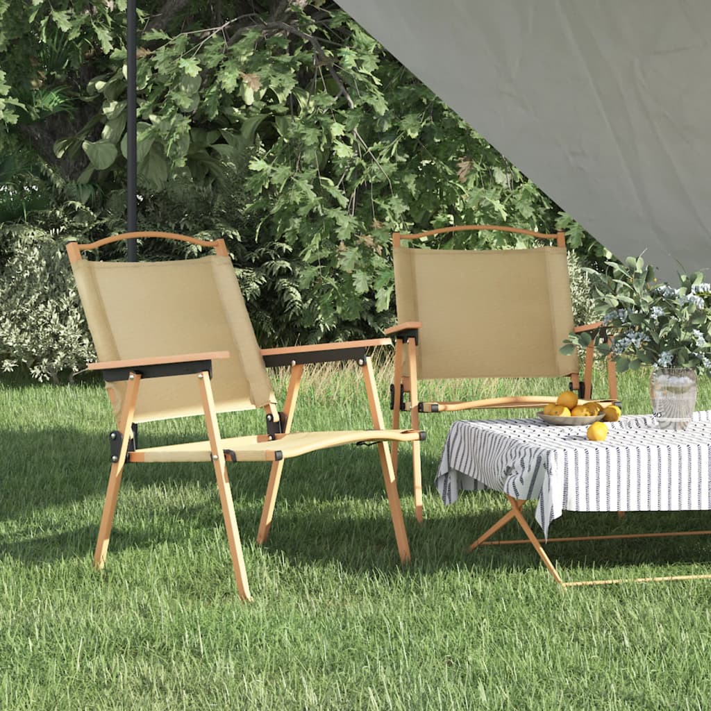 vidaXL Camping Chair 2 Pcs Outdoor Folding Camping Beach Chair Oxford Fabric - Purely Goods