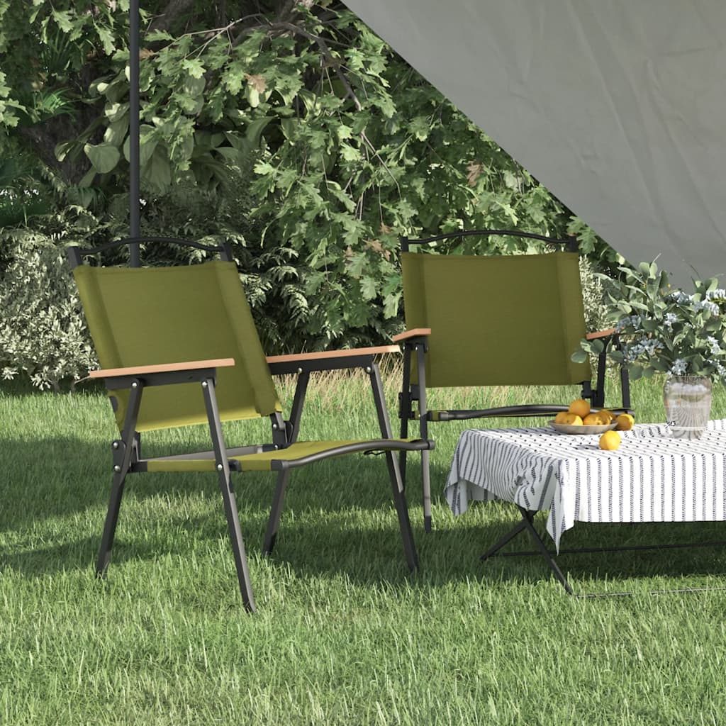 vidaXL Camping Chair 2 Pcs Outdoor Folding Camping Beach Chair Oxford Fabric - Purely Goods