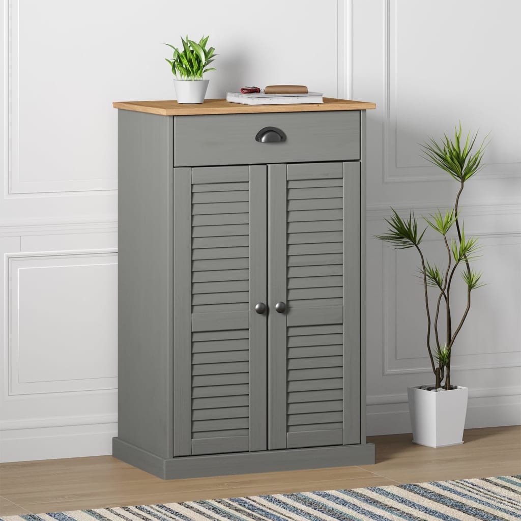vidaXL Shoe Cabinet Shoe Storage Organizer with Doors VIGO Solid Wood Pine - Purely Goods
