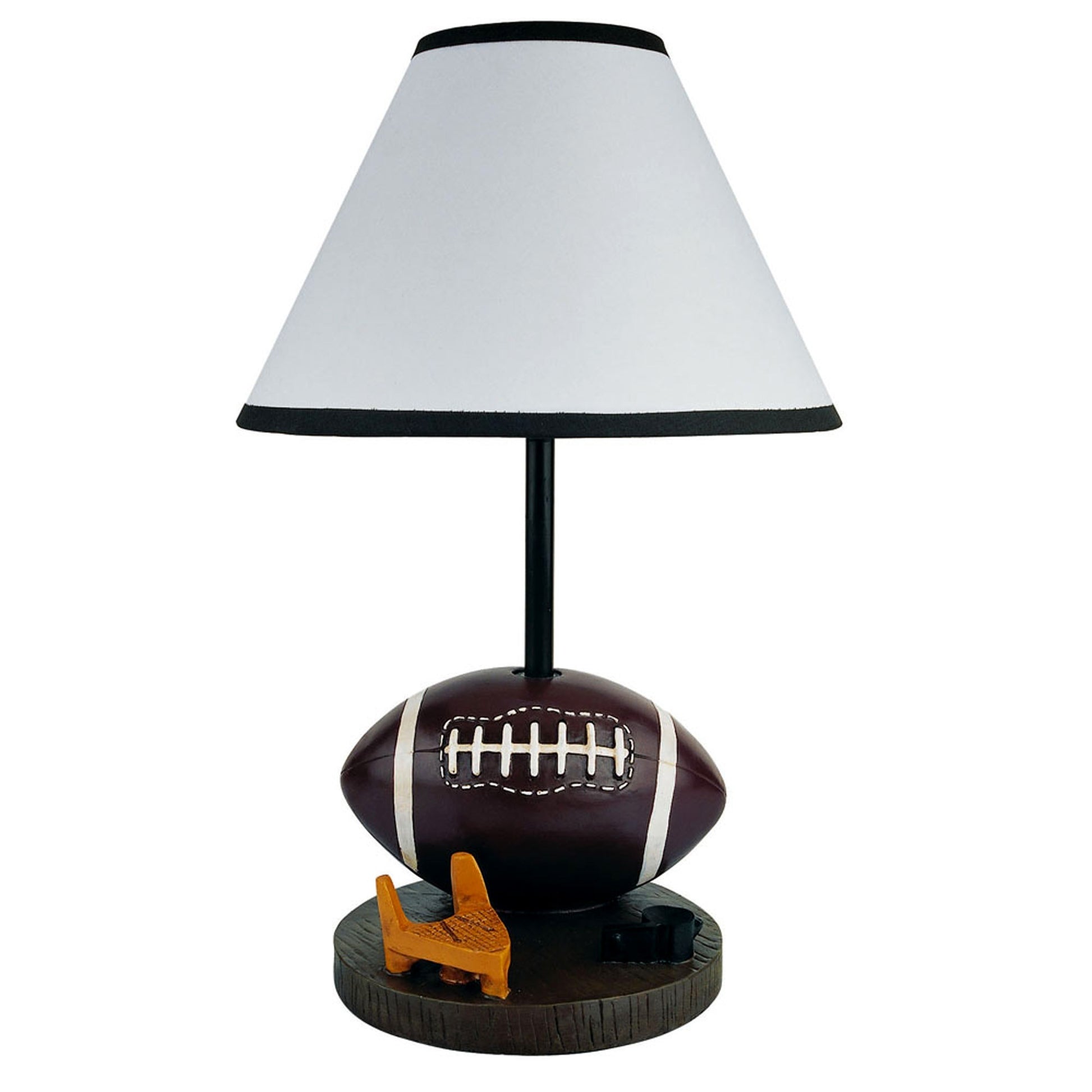 15" Brown Bedside Table Lamp With White Shade-2