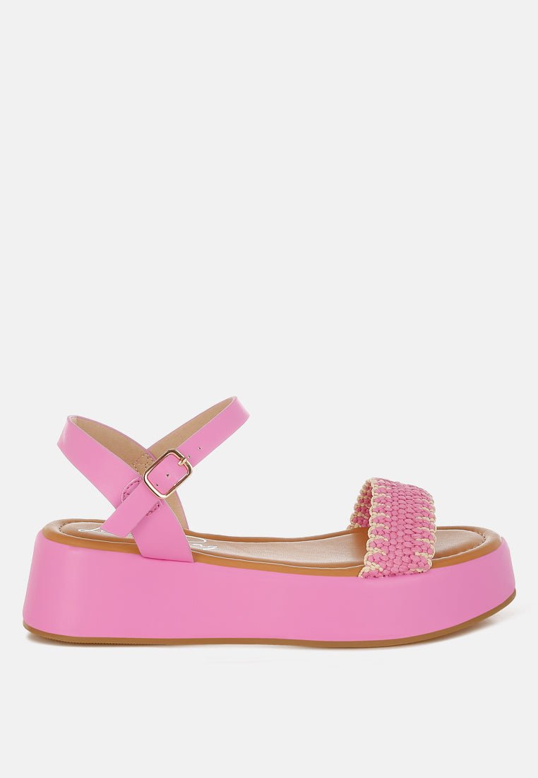 Anglong Raffia Flatform Sandals - Purely Goods