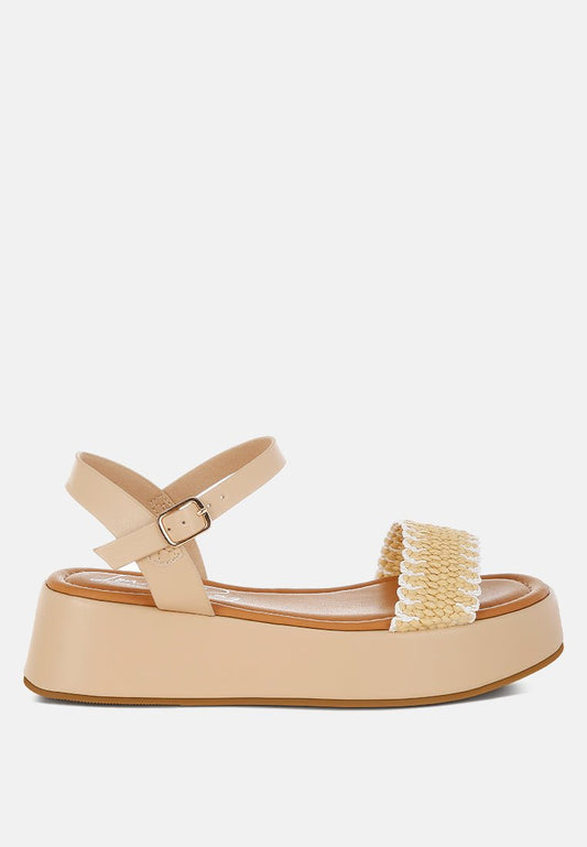 Anglong Raffia Flatform Sandals - Purely Goods