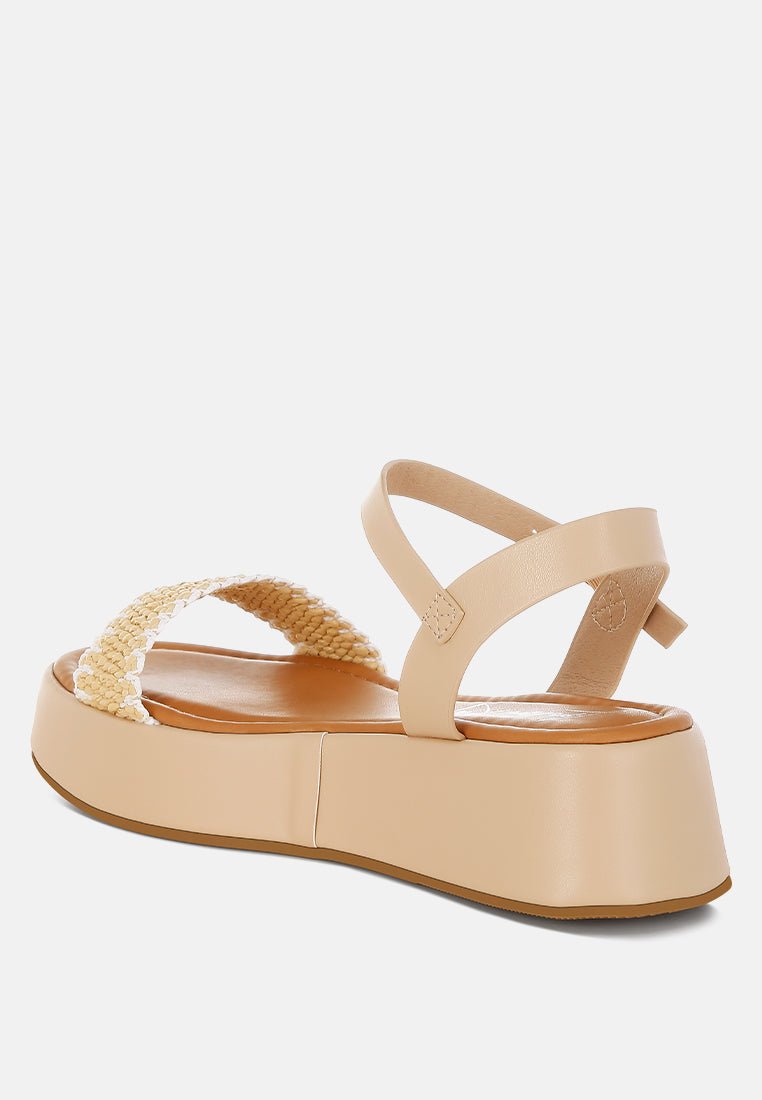 Anglong Raffia Flatform Sandals - Purely Goods