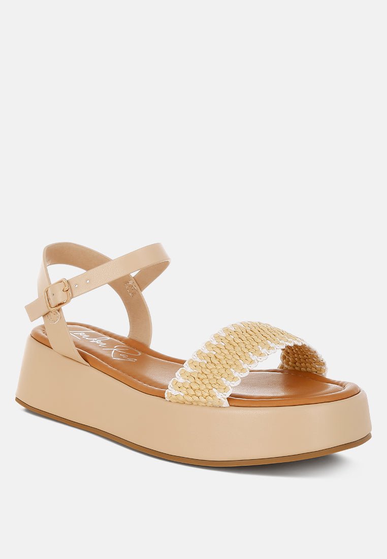 Anglong Raffia Flatform Sandals - Purely Goods