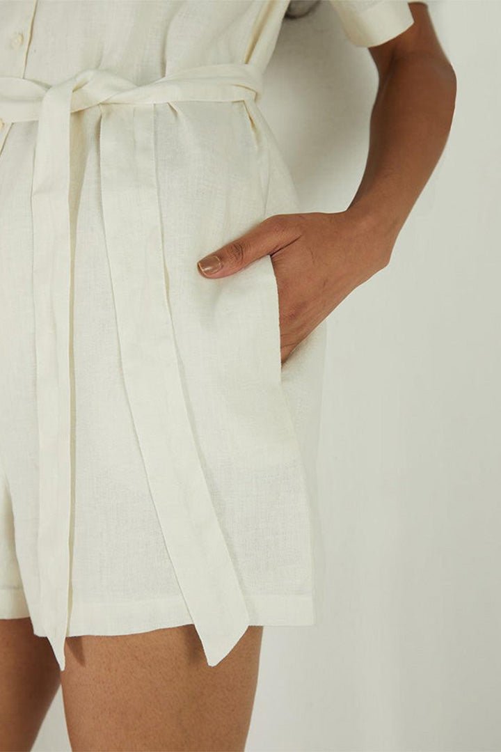 Barefoot in the Park Romper in Off - white - Purely Goods