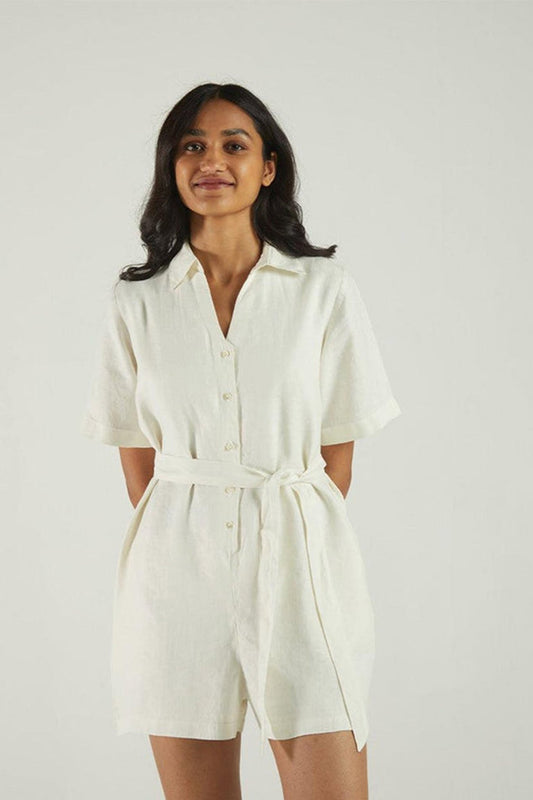 Barefoot in the Park Romper in Off - white - Purely Goods