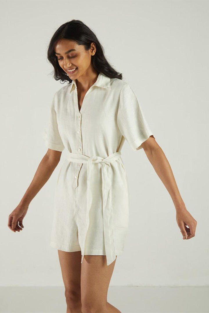 Barefoot in the Park Romper in Off - white - Purely Goods