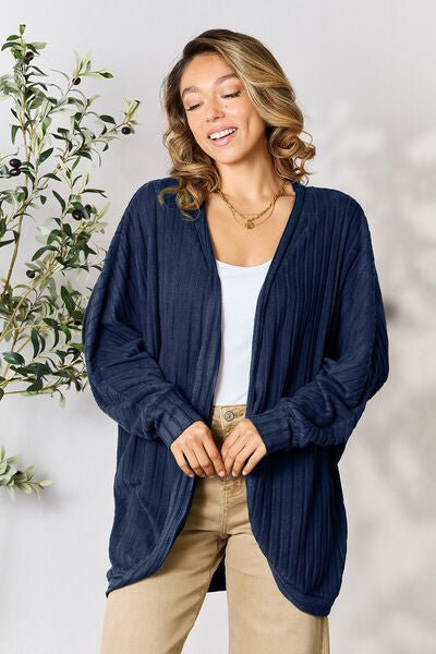 Basic Bae Full Size Ribbed Cocoon Cardigan - Purely Goods