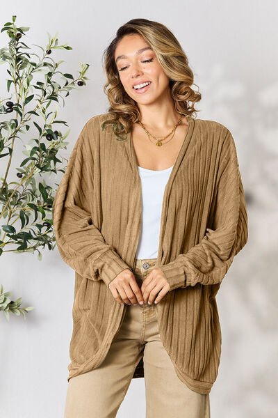 Basic Bae Full Size Ribbed Cocoon Cardigan - Purely Goods