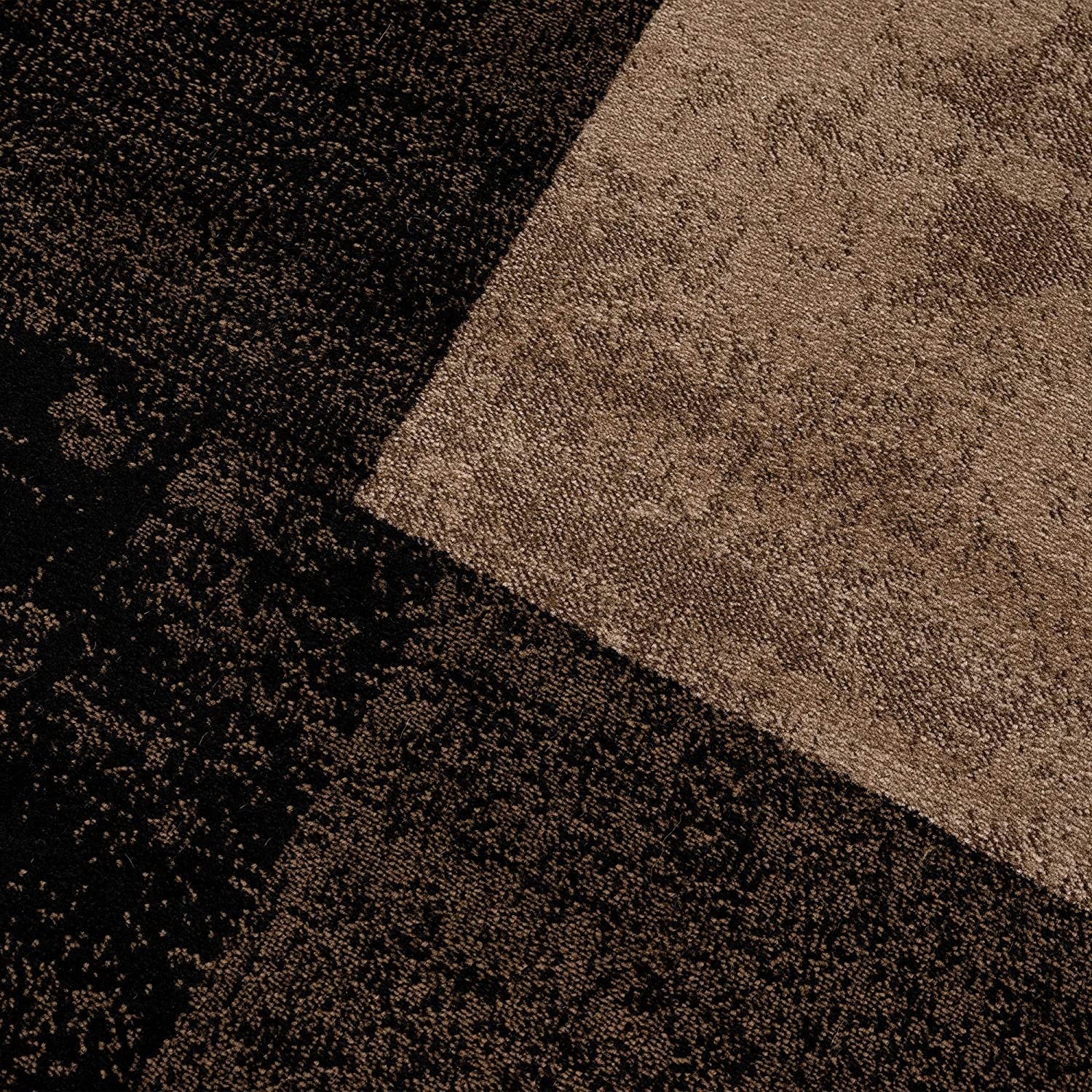 Homeroots geometric shag runner rug in neutral brown and black square pattern plush texture for hallways