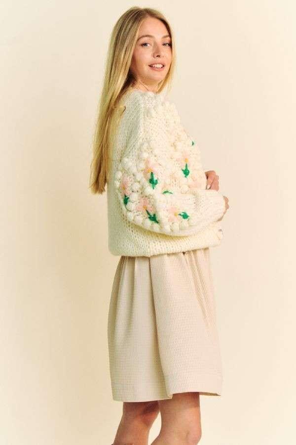 Davi & Dani Floral Pattern Button Down Cardigan - Purely Goods