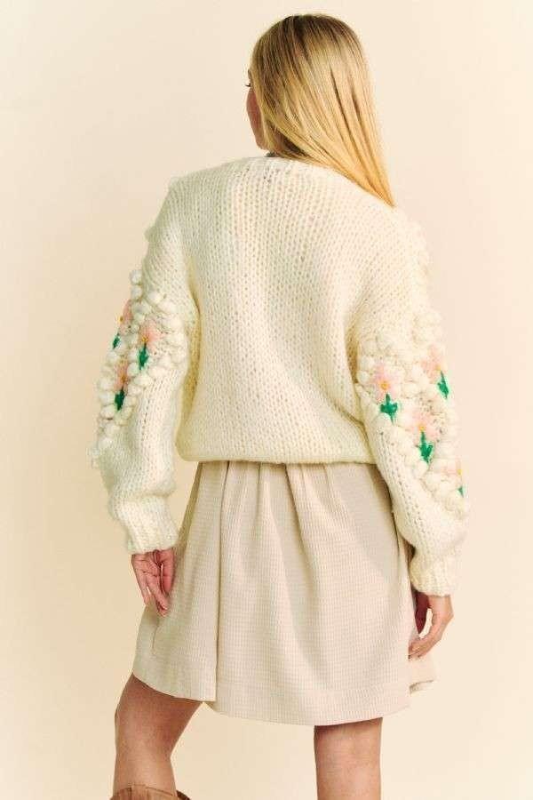 Davi & Dani Floral Pattern Button Down Cardigan - Purely Goods