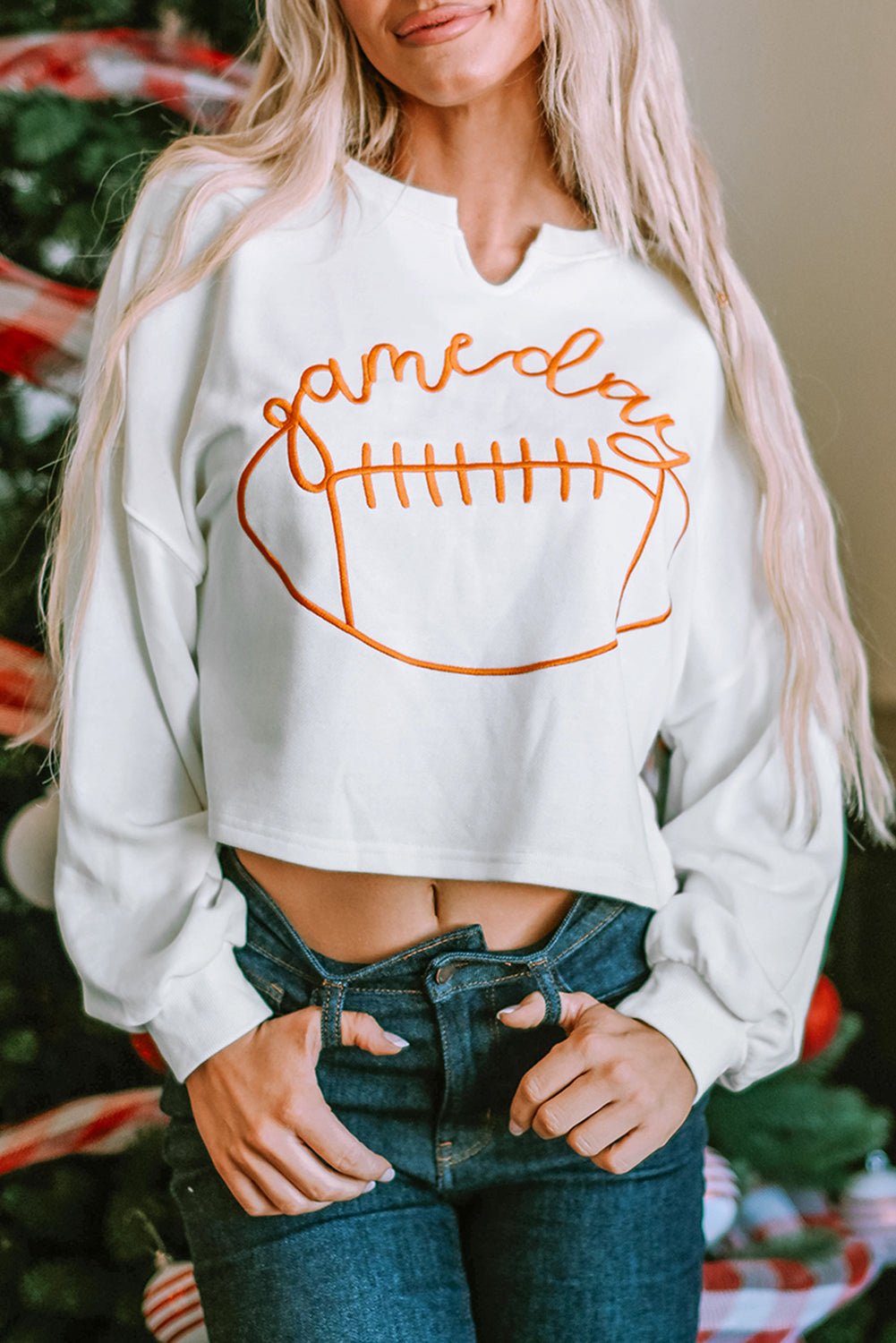 Indy Game Day Notched Neck Sweatshirt - Purely Goods
