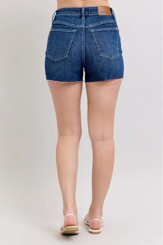 Judy Blue High Waist Criss - Cross Waistband Denim Shorts - Purely Goods