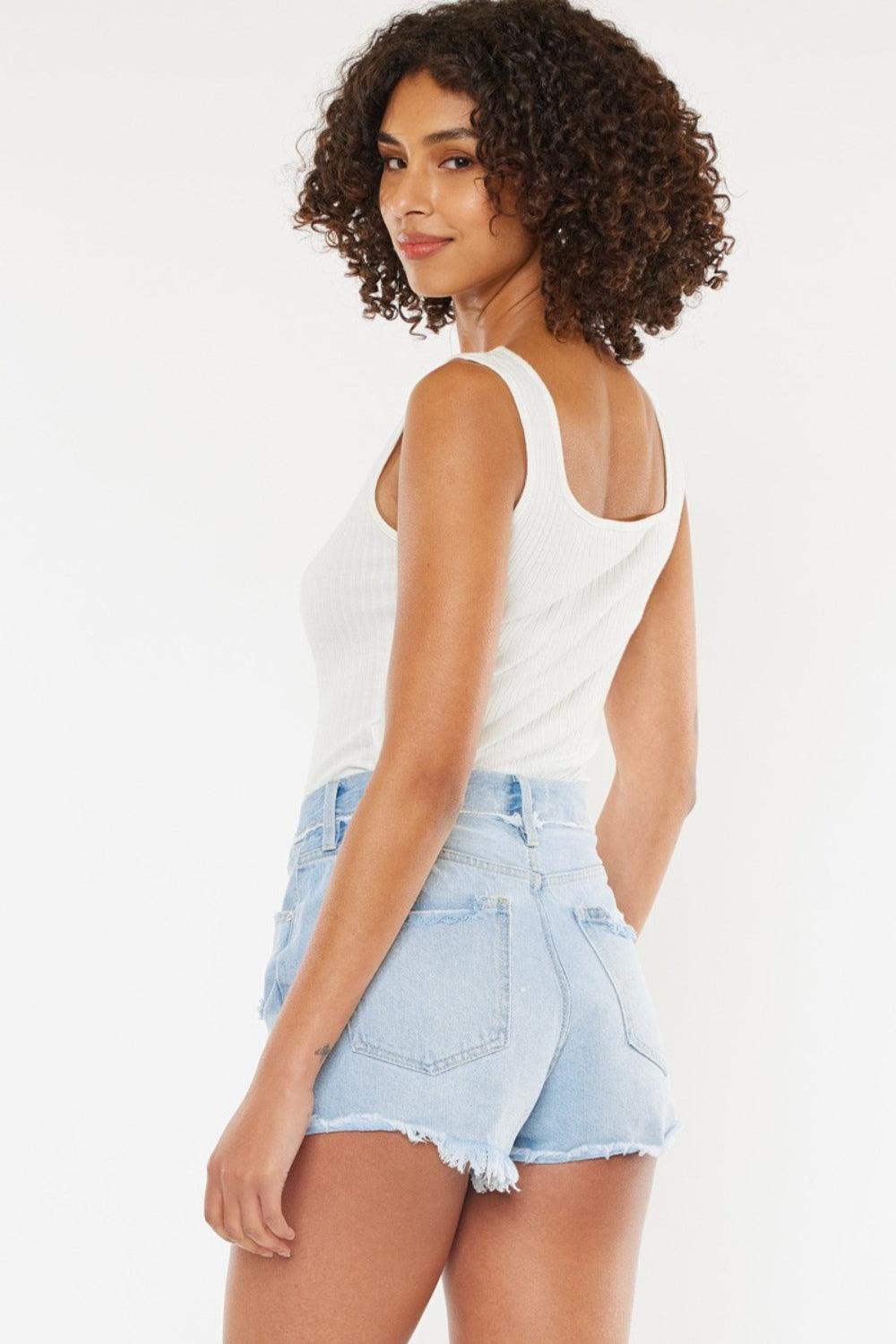 Kancan Distressed Button Fly Denim Shorts - Purely Goods