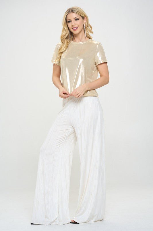 Metallic Short Sleeve Top - Purely Goods