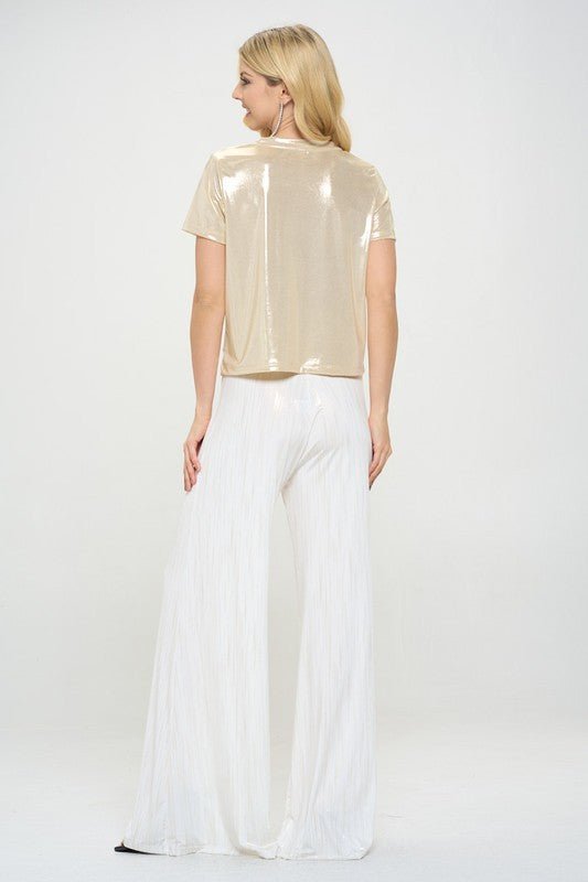 Metallic Short Sleeve Top - Purely Goods