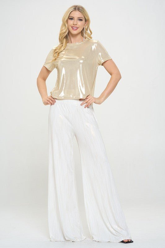 Metallic Short Sleeve Top - Purely Goods