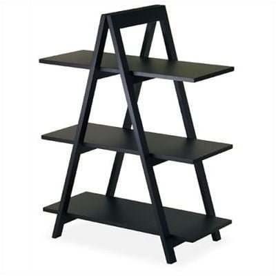 Modern 3 - Tier A - Frame Display Shelf Bookcase in Black - Purely Goods