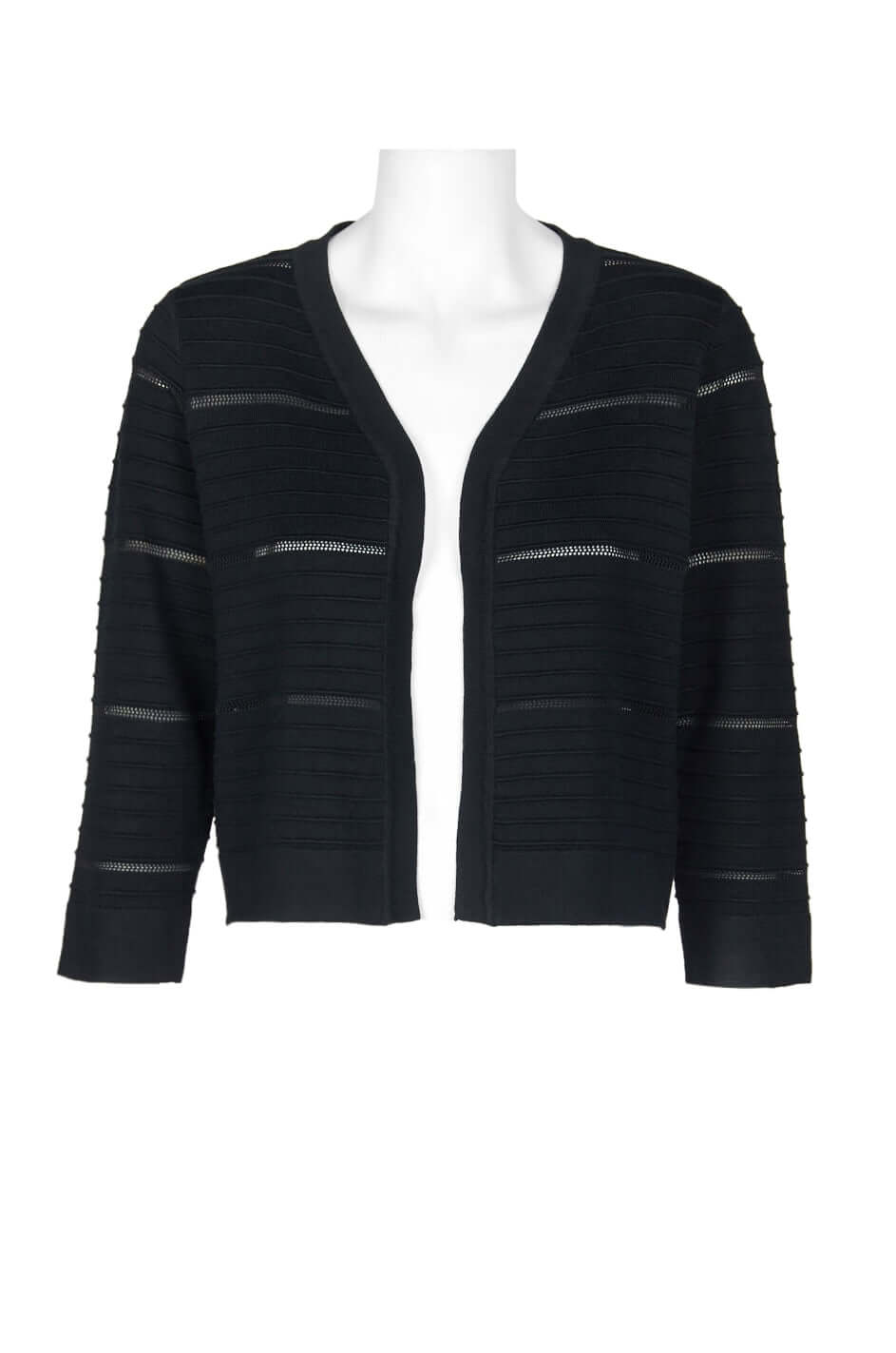 Nina Leonard Banded Long Sleeve Ribbed Knit Jacket - Purely Goods