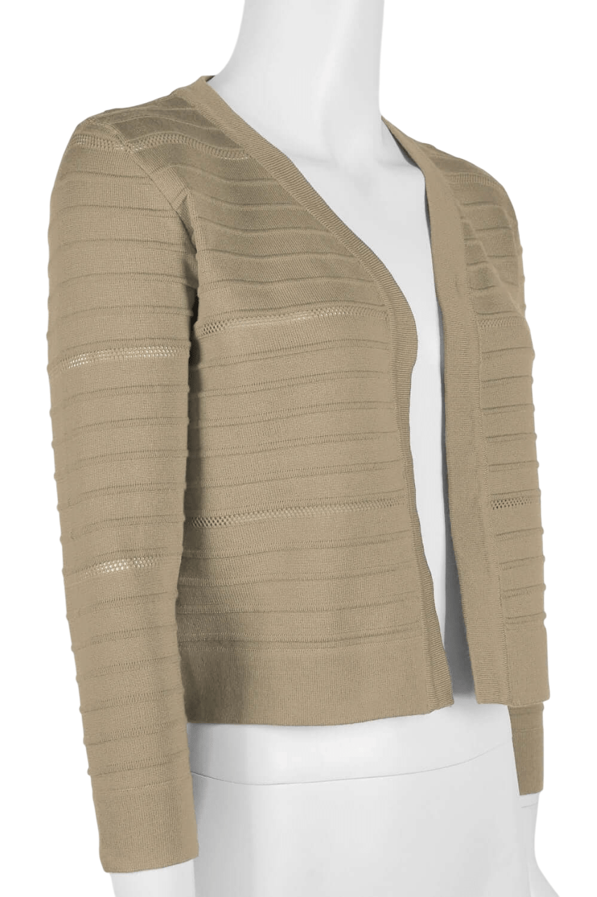 Nina Leonard Banded Long Sleeve Ribbed Knit Jacket - Purely Goods