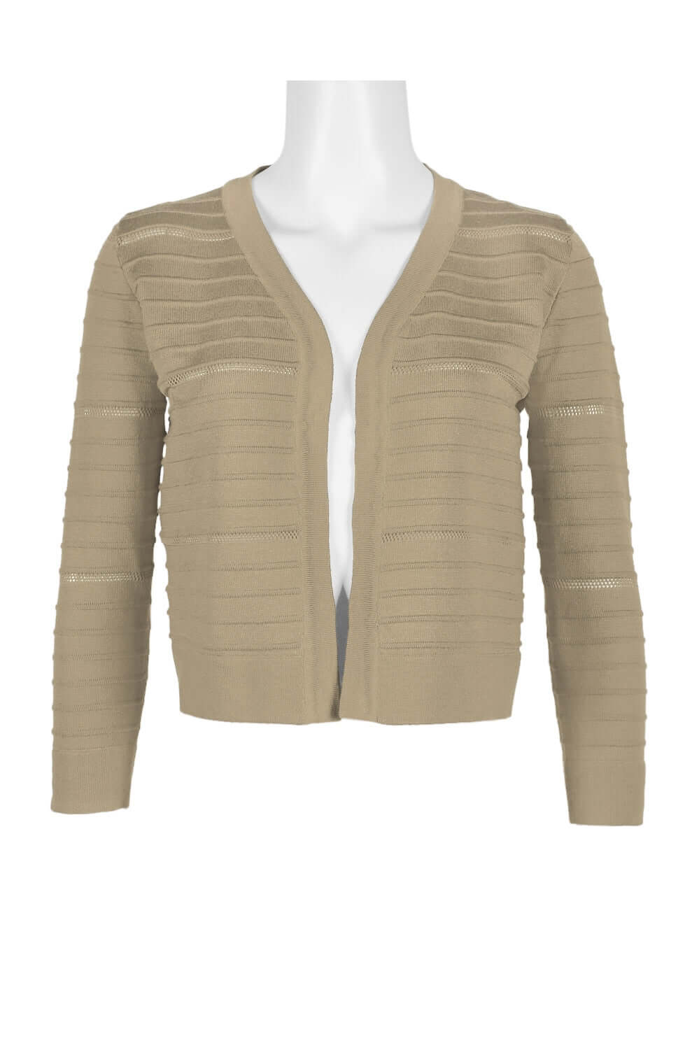 Nina Leonard Banded Long Sleeve Ribbed Knit Jacket - Purely Goods