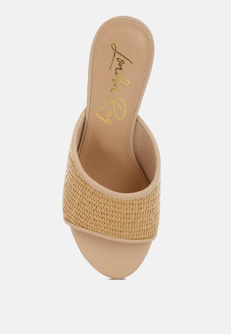 Osminda Raffia Clear Heel Wedge Sandals - Purely Goods