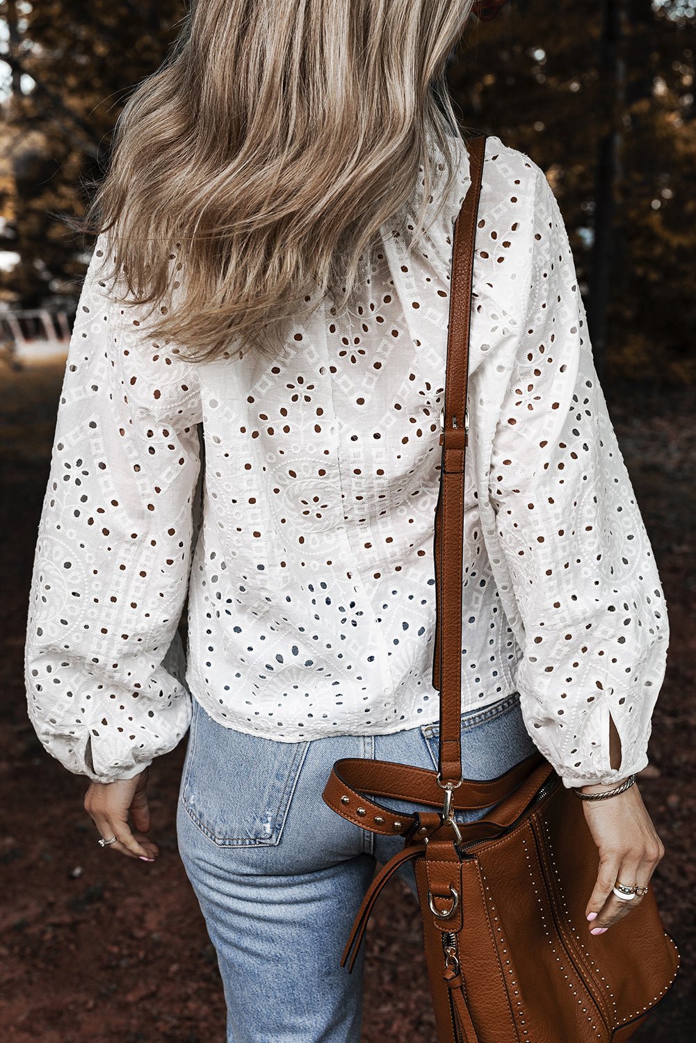 Paige Eyelet Embroidered Puff Sleeve Blouse - Purely Goods