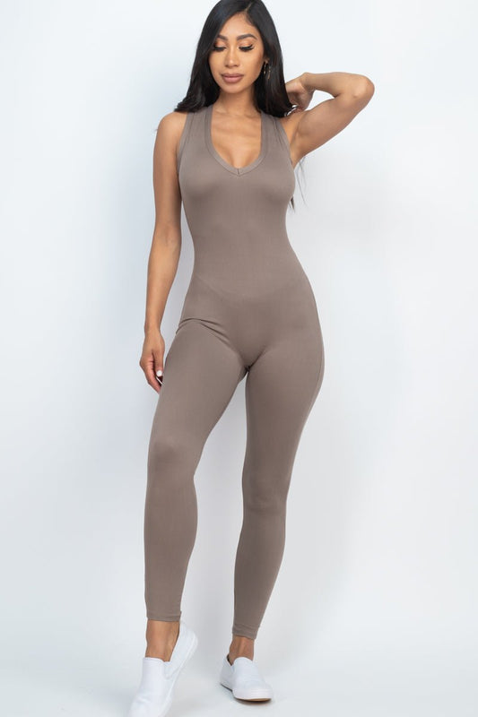 Racer Back Bodycon Jumpsuit (CAPELLA) - Purely Goods