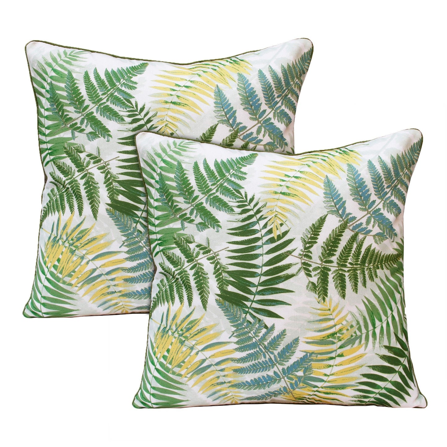 Set of Two 20" Green and Yellow Throw Pillows - Purely Goods