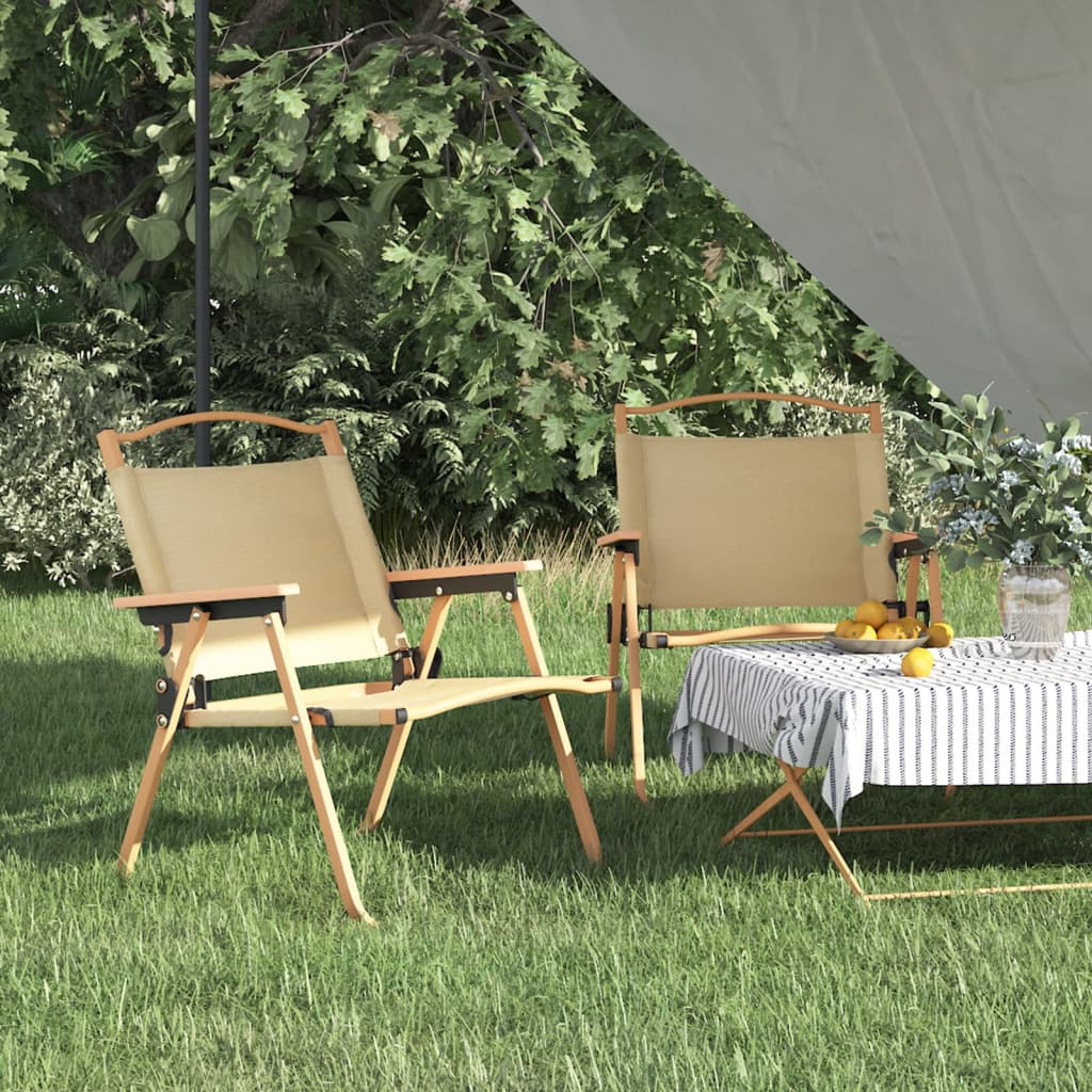 vidaXL Camping Chair 2 Pcs Outdoor Folding Camping Beach Chair Oxford Fabric - Purely Goods