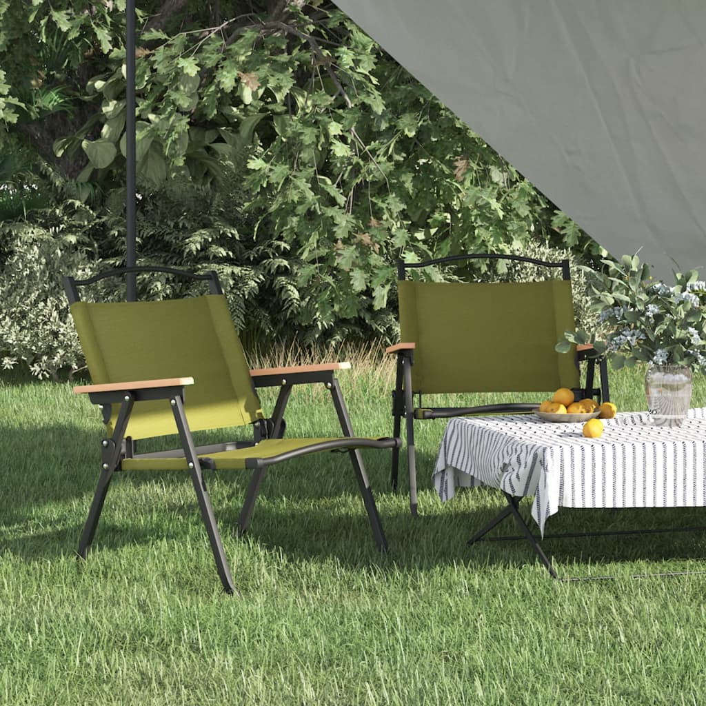 vidaXL Camping Chair 2 Pcs Outdoor Folding Camping Beach Chair Oxford Fabric - Purely Goods
