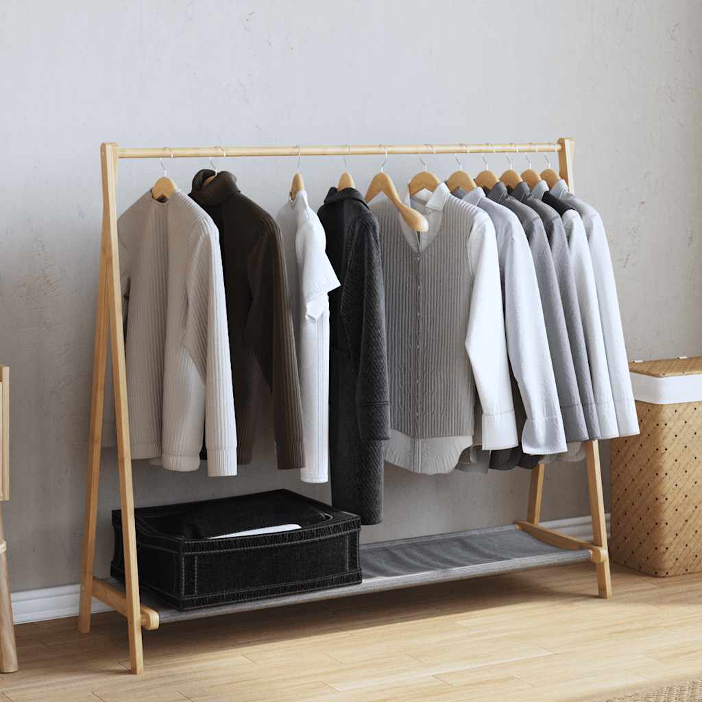 vidaXL Clothes Rack with Shelves 41.7"x13.4"x40.2" Bamboo - Purely Goods