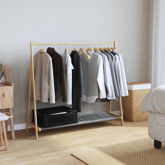vidaXL Clothes Rack with Shelves 41.7"x13.4"x40.2" Bamboo - Purely Goods