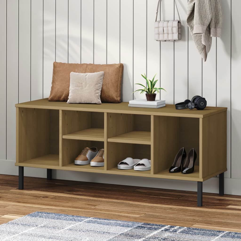 vidaXL Shoe Cabinet Shoe Cubby with 6 Compartments Shoe Rack Solid Pine Wood - Purely Goods