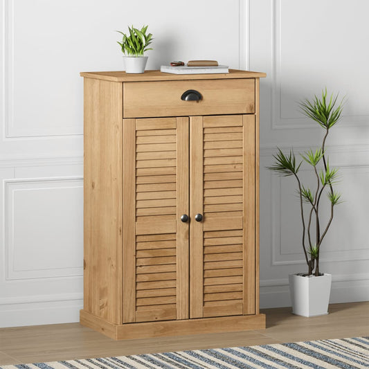 vidaXL Shoe Cabinet Shoe Storage Organizer with Doors VIGO Solid Wood Pine - Purely Goods