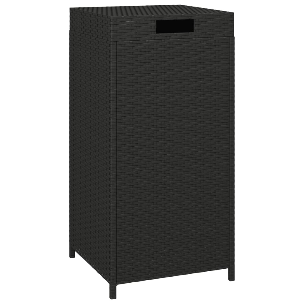 vidaXL Trash Bin Outdoor Rubbish Garbage Can with a Removable Lid Poly Rattan - Purely Goods