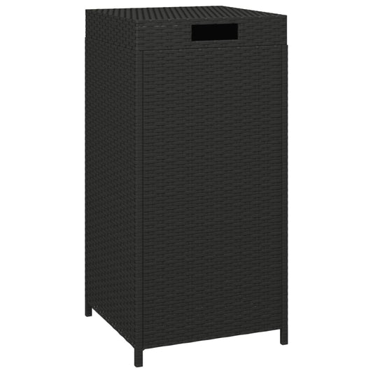 vidaXL Trash Bin Outdoor Rubbish Garbage Can with a Removable Lid Poly Rattan - Purely Goods
