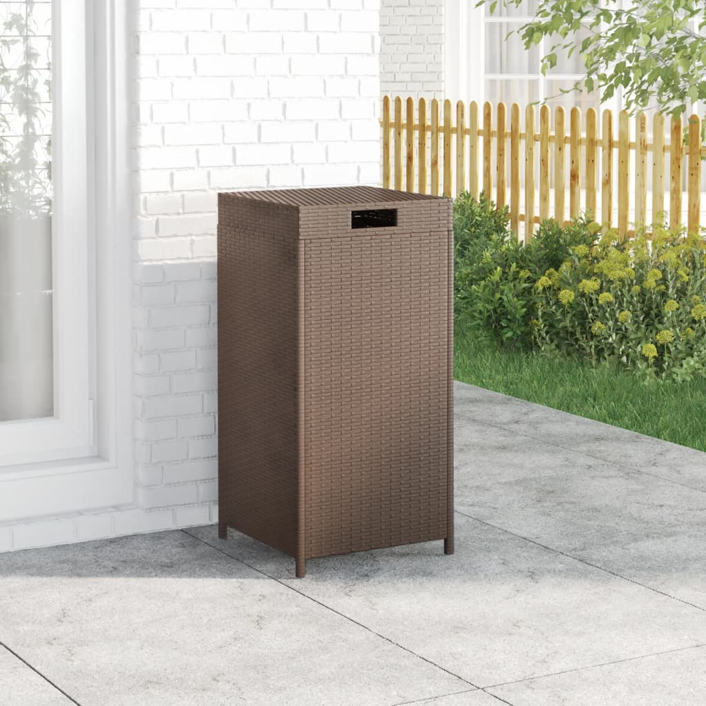 vidaXL Trash Bin Outdoor Rubbish Garbage Can with a Removable Lid Poly Rattan - Purely Goods