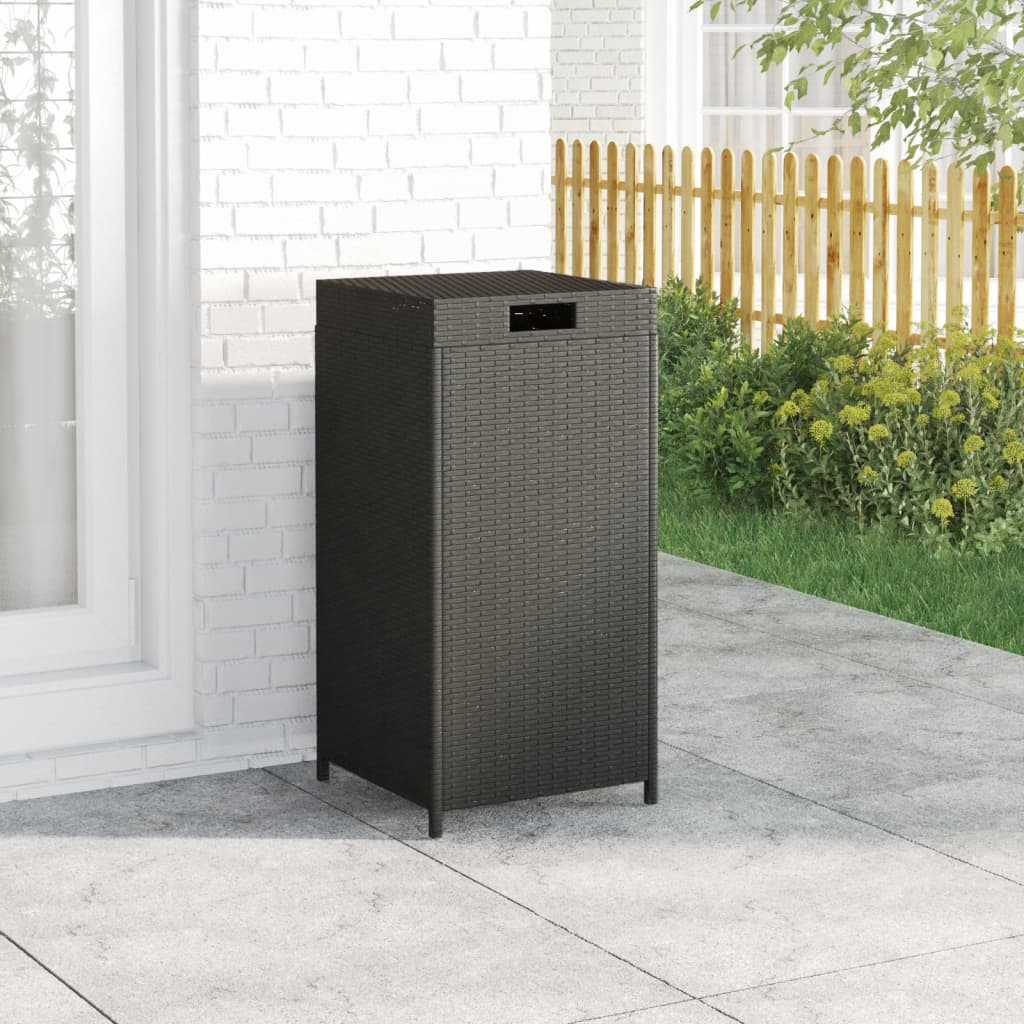 vidaXL Trash Bin Outdoor Rubbish Garbage Can with a Removable Lid Poly Rattan - Purely Goods