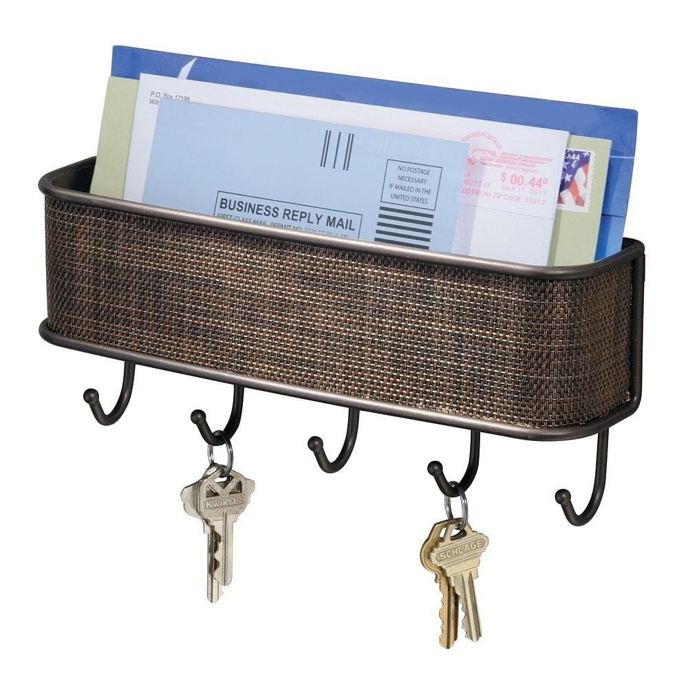 Wall Mount Mail Holder with Key Hooks - Purely Goods