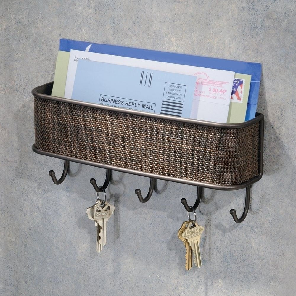 Wall Mount Mail Holder with Key Hooks - Purely Goods
