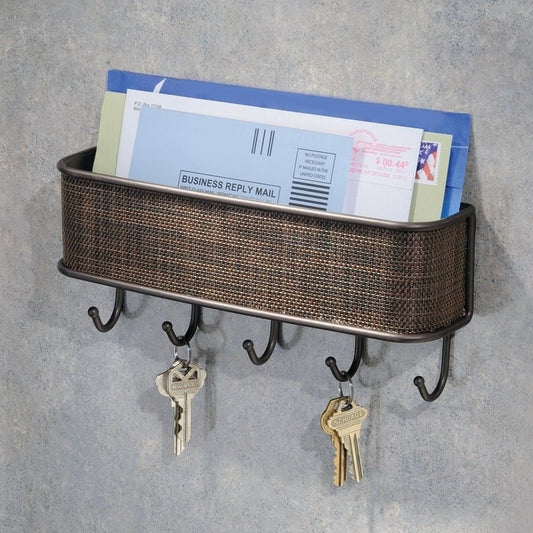 Wall Mount Mail Holder with Key Hooks - Purely Goods