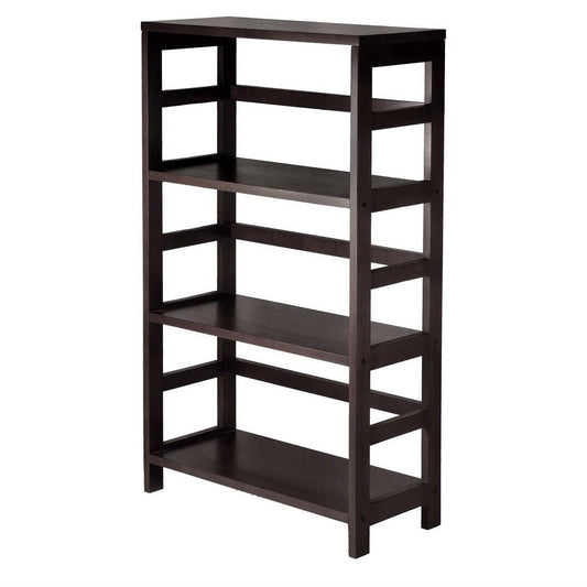 Wide 3 - Shelf Modern Shelving Unit in Espresso Wood Finish - Purely Goods