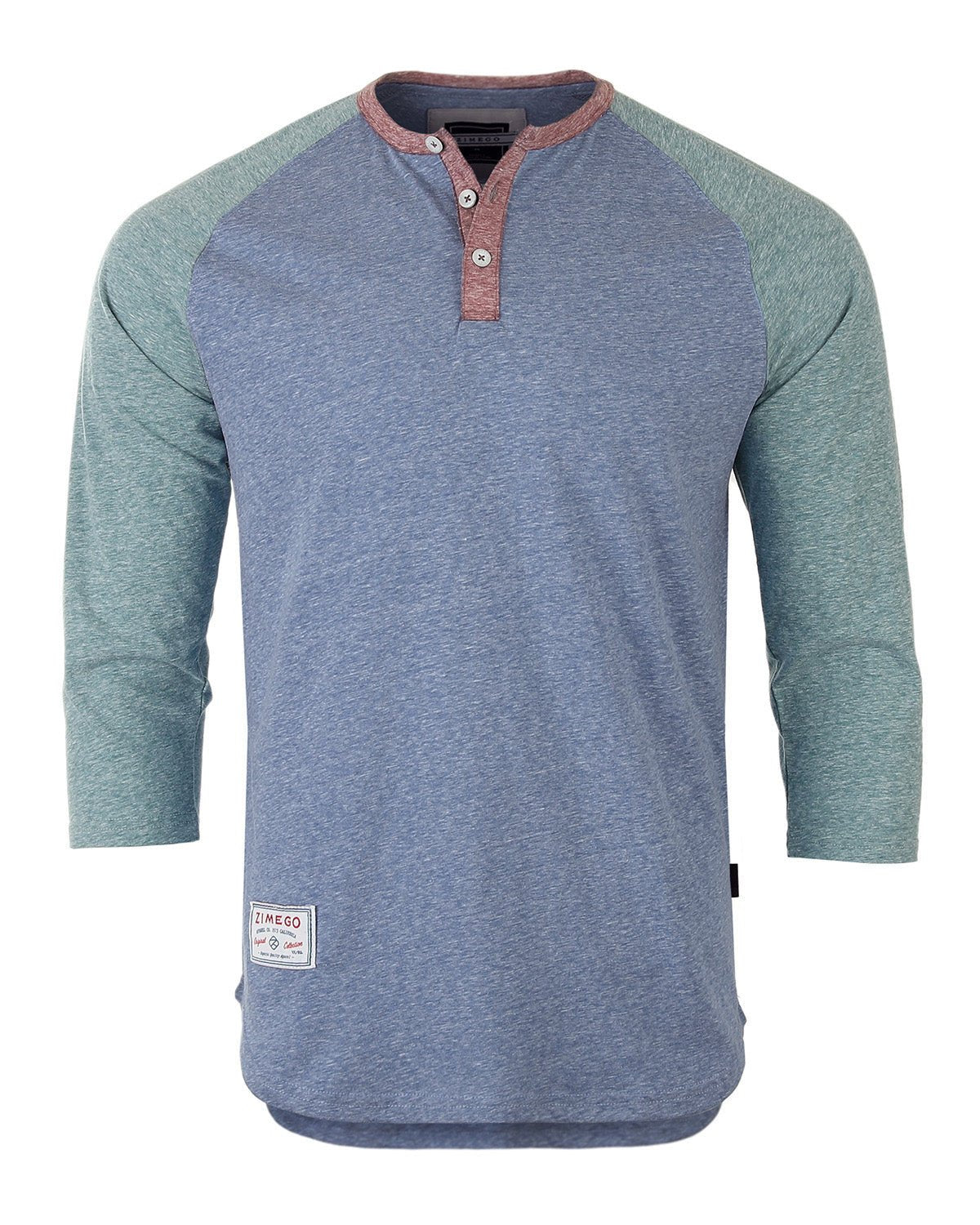 ZIMEGO Men's 3/4 Sleeve Baseball Retro Raglan Henley Shirts - Purely Goods