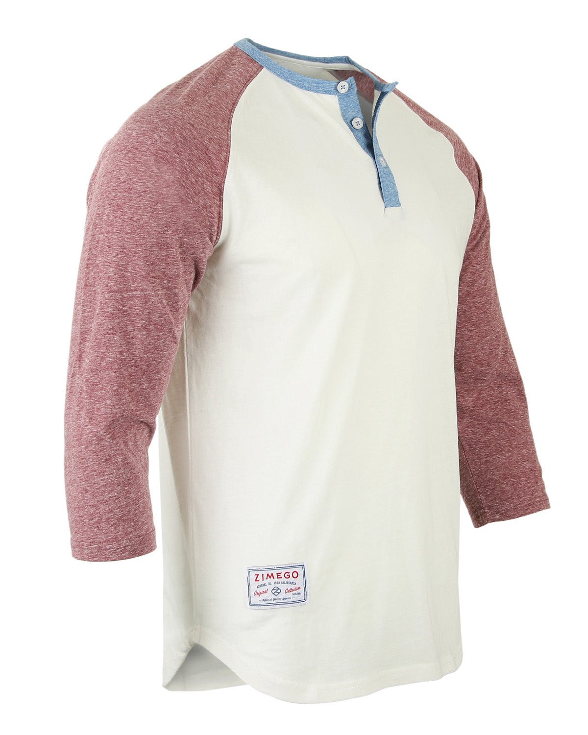 ZIMEGO Men's 3/4 Sleeve Baseball Retro Raglan Henley Shirts - Purely Goods